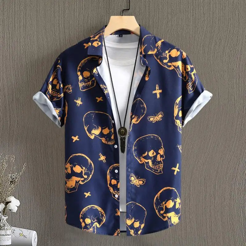 Summer Men's Social Casual Hawaiian Floral Short Sleeve | SAMAG