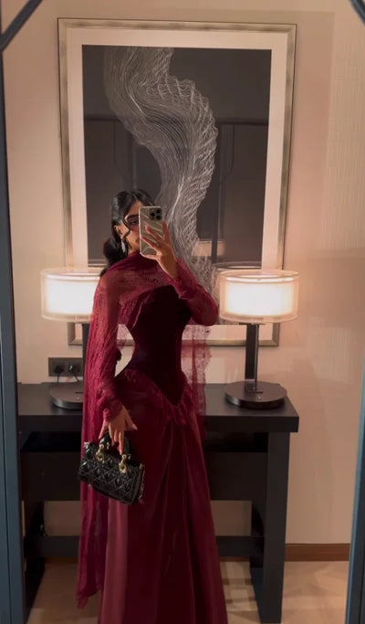 Evening Luxury Party Dresses Dubai Vintage Lace Sexy | SAMAG