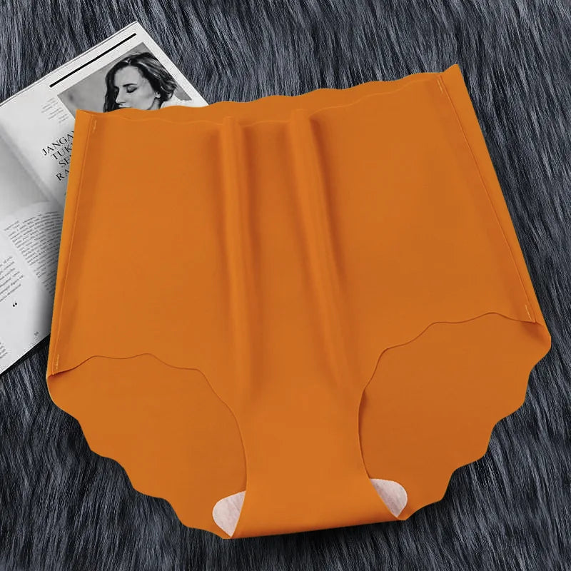 3Pcs/Lot High Waist Panties Women Ice Silk Seamless Underwear Invisible Hip Lift Briefs Girls Underpants Female Sexy Lingeries