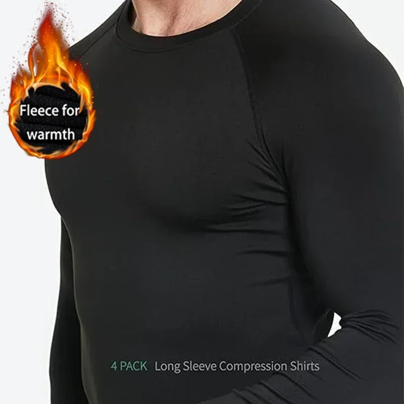 Men's Thermal Underwear Set Warm Breathable Home Wear Solid Color Versatile Sweat-Absorbing Sports Base Layer Autumn Winter