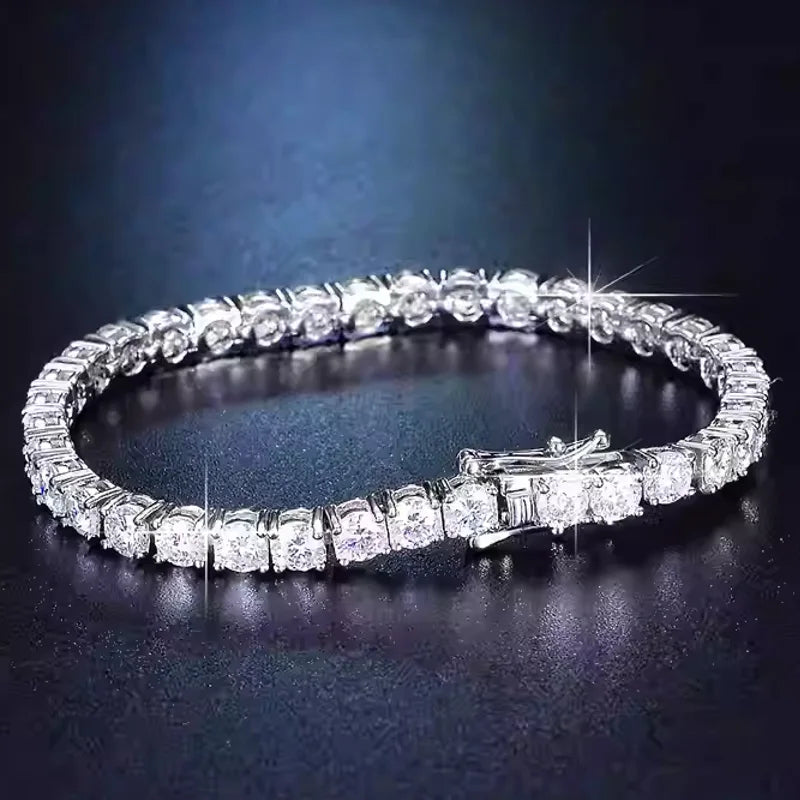 New 925 Sterling Silver 3MM Tennis Bracelet Shining Classics for Women Fashion Simple Engagement Wedding - Visuel 7 | SAMAG