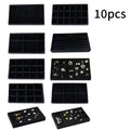 1 Set, (Including 8PCS) Flocking Jewelry Box Jewelry Tray