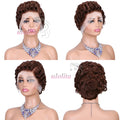 613 Blonde Pixie Cut Short Bob Loose Wave Human Hair Wigs Chocolate Brown Short Bob 13x4 Transparent Lace Front Wigs Preplucked