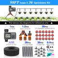 30-5m Garden LCD Button Timer Irrigation Set 0-80L/H Rotating Adjustable Nozzle Intelligent Display Automatic Watering System