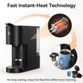 3 In 1 Coffee Capsule & Ground Coffee Brewer, 30 Oz Removable Water Tank, 4 Brew Sizes 6-12 Oz, Self-Cleaning Fast Heating Coffe