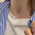 VENTFILLE 925 Sterling Silver Bead Geometry Necklace for Women Girl Korean Design Versatile Choker Jewelry - Visuel 5 | SAMAG