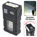 Multifunctional USB Rechargeable Portable Emergency Light Adjustable Angle Flashlight Side Lamp Hiking Camping Working