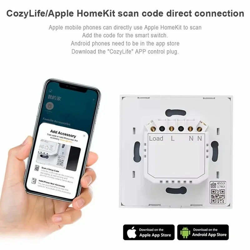 Tuya Smart Water Heater Switch WIFI Touch Sensor 4000W/8800W 20A/40A Boiler Switch Wall Smart Home Siri Voice Control