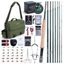 Goture Portable Complete Fly Fishing Rods Set 8-sections 9FT Fly Rod Reel Line Hooks Accessory Combo Full Fly Fising Rod Kit