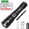 Most Powerful Flashlights High Power XHP70 LED Super Bright Torch USB Rechargeable Zoomable Lantern for Camping Hunting  26650