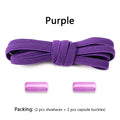 Flat Shoe Laces Without Ties Colored Matte Metal Lock Lazy Shoelaces for Men and Women Casual Shoes Elastic Shoelace 1 Pair