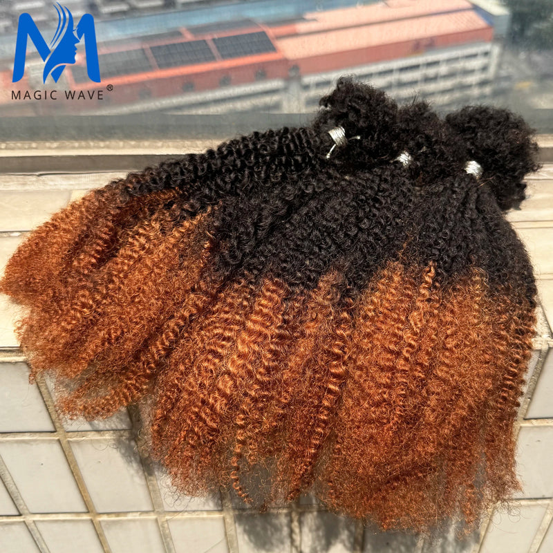 16inch Afro Kinky Bulk Human Hair for Braiding Twist Curly Hair Dreadlock Extensions for Braiding Hair Locs Extensions