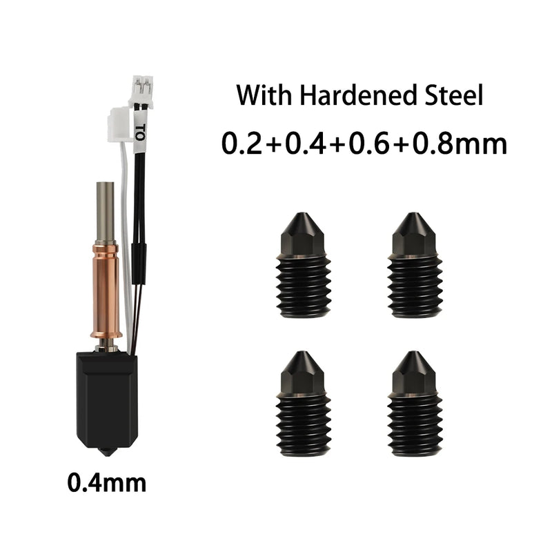 For Anycubic Kobra 3 V2/Kobra 3 V2 Combo Hotend Kit New Upgrade Hotend Ceramic Hotend 3D Printer Brass Hardened Steel Nozzle
