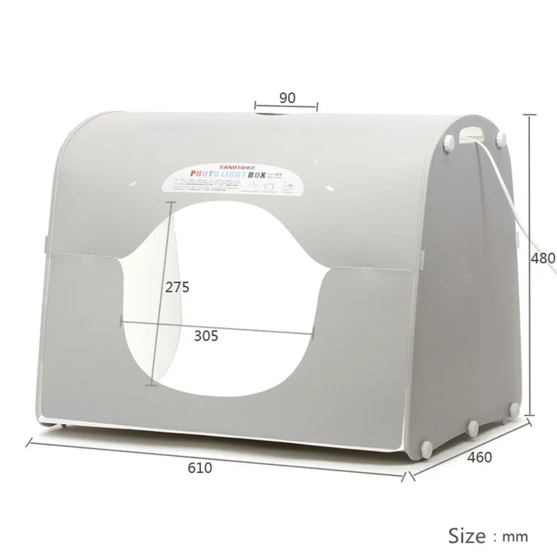 SANOTO Photograph Lightbox Photo Studio Manicure Foto Softbox  LED Photo Light Box Dimmable Tabletop Shooting Tent Kit