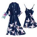 Sexy Nightwear Gown Set Women Pyjama V-Neck Pajamas Silky | SAMAG