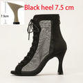 Profession Latin Dance Shoes Woman Suede Mesh Ventilation Ballroom Salsa Boots for Girls Soft Bottom Practice Jazz Latin Boots