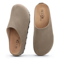 Evshine Women's Suede Clogs Slippers Comfort Sole Sole Flat Mules Fashion Baotou Ladies Potato Shoes Slip On House Clogs Shoes