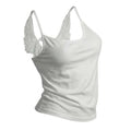 Women Angel Wing Lace Cami Top Back Bow Tie Sleeveless Tank Top Y2K Slim Fit Crop Camisole Summer Streetwear Vest