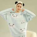 SUJIIN Women's Cute Pajamas Sets Autumn Winter Panda Graphic Sleepwear for Women Men Couple Loungewear Suit Home Clothes SH001