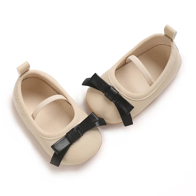Spring and Autumn Baby Apricot Princess Shoes 0-12 Months Non-Slip Soft Sole Walking Shoes