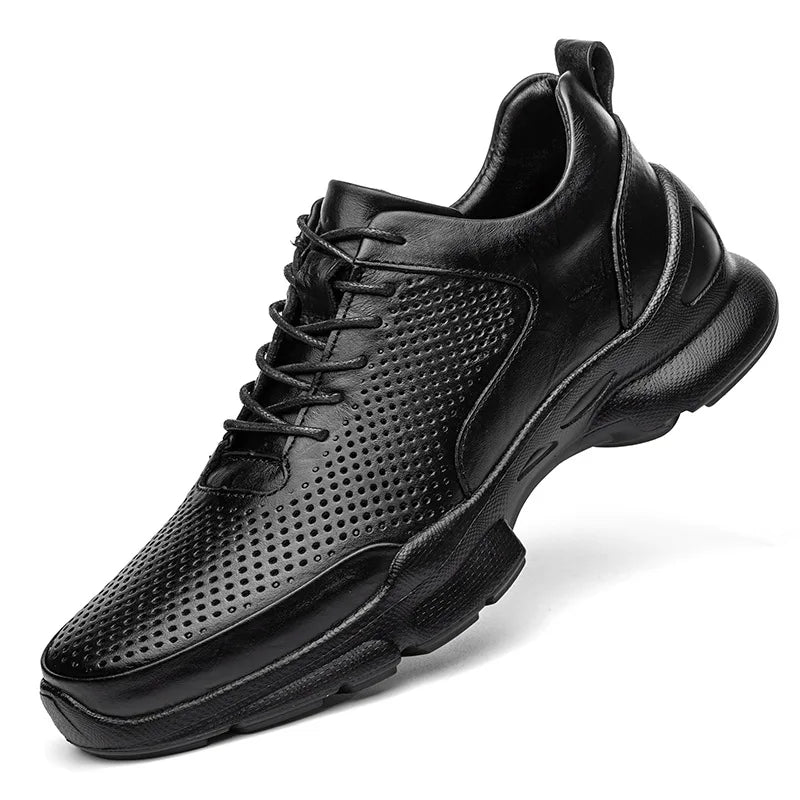 Men's Height Increase Shoes Calfskin for All-Day Wear Business Casual Elevator Shoes Height Increasing 6cm Hidden Heel Shoes