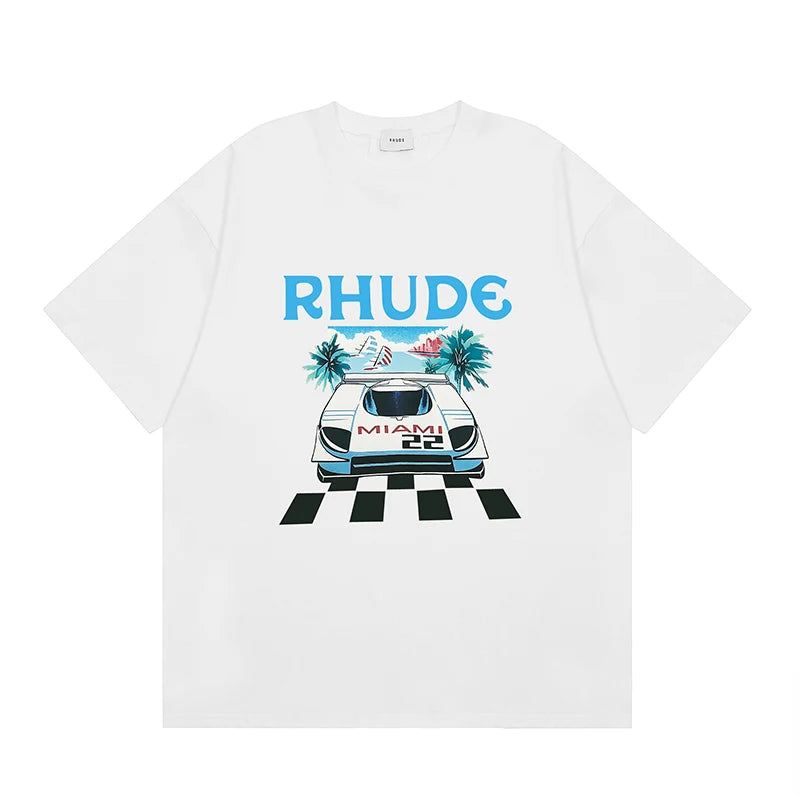 Style RHUDE Men's Casual Shorts Hip Hop Elastic Waist | SAMAG