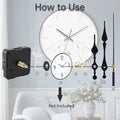 Wall Clock Quartz Movement Mechanism with Golden Hands Pointer Set, Metal Hook for Clock DIY Clock Repair Parts Replacement