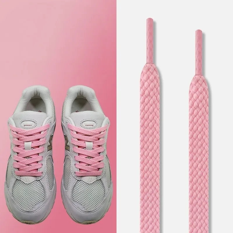 Flat Shoelaces Solid Neutral Color Replacement Shoe Strings Suitable for Sneakers Dad Shoes