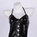 Lingerie Set Latex Leather V Neck Backless Hollow Plus Size For Women Night Wear Bra Corset Baby Doll Dress Underwear Costumes