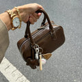 HISUELY 2026 New Commuter Small Women Handbag Boston Large Capacity Pillow Bag Soft Tanned Leather Fashion oulder Crossbody Bag