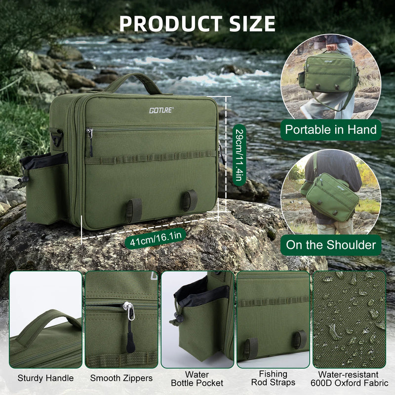 Goture Portable Complete Fly Fishing Rods Set 8-sections 9FT Fly Rod Reel Line Hooks Accessory Combo Full Fly Fising Rod Kit