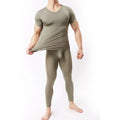 Warm Men Long Johns Ice Silky Ultra-Thin Thermal Underwear Men Underwear Long Johns Men Tops and Pants Set Long Johns Nightwear