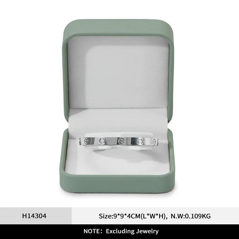 Oirlv Green Leather Jewelry Organizer Wedding Ring Box Pendant Bracelet Necklace Storage Case Gift Packaging Display Box
