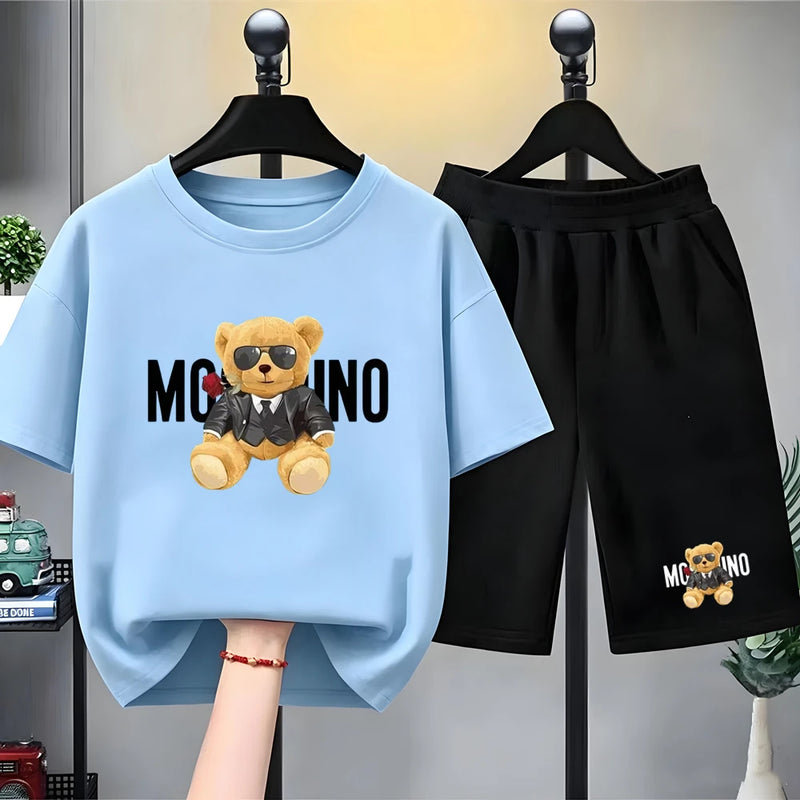 Fashion Letter Bear Print Children Summer Clothing - View 15 | SAMAG