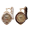 Double Sided Wall Clock Decorative Easy to Read Round Quiet European Style Hanging Clock for Home Office Villa Kitchen Bar Porch
