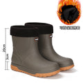 Men's Fashion Rain Boots High Quality Anti-Slip Waterproof Shoes Thick Bottom Wear-Resistant Outdoor Drawstring Work Rubber Shoe