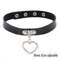 Woman Black Punk Choker Collar Necklace Sexy PU Leather Heart Lock Key Spike Chocker Gothic Cosplay Accessories Party Jewelry