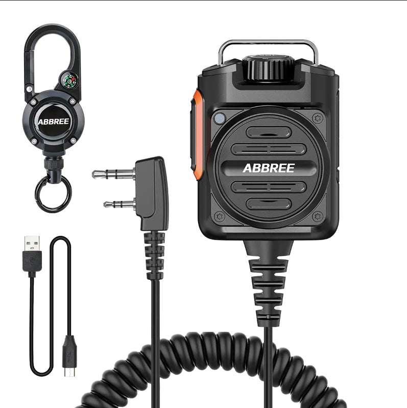 ABBREE AR-158 Walkie Talkie Microphone Speaker Adjustable Volume Handheld Rechargeable For Baofeng UV 5R MINI UV32 DM32 AR-152