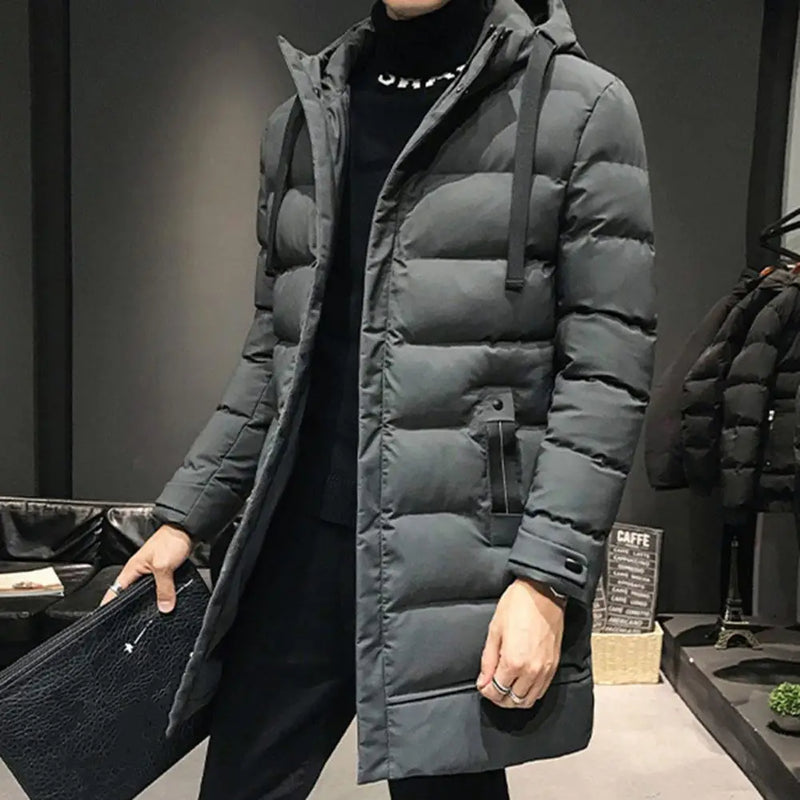 2023 Men Winter Parka Down Coat Casual Parkas Jacket Wind Breaker Winter Overcoat High Collar Mid-length Outdoor Snow Jacket