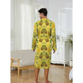 men's Robes 2025 printed pineapple poker pajamas suitable for family couple thin design light  luxurious pajamas long Nightgown