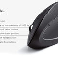HOMEFISH Vertical Mouse Ergonomic 2.4GHz Wireless Optical Mice 3 Adjustable DPI 800/1200/1600 6 Buttons for Laptop PC Computer