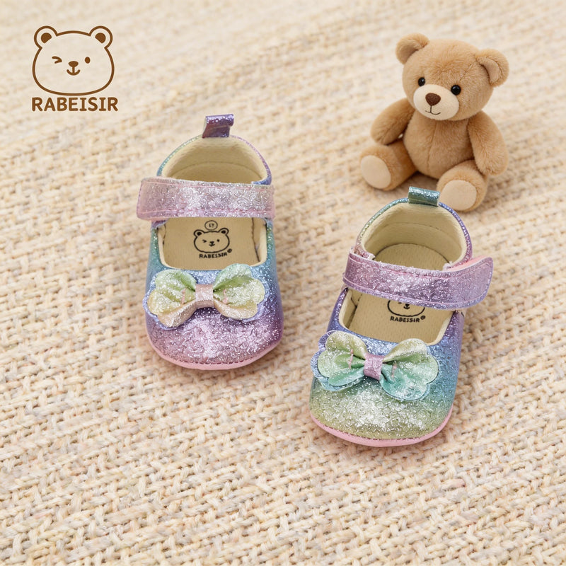 Spring and Autumn Baby Step Shoes, Anti-Slip and Breathable, 0-1 and a Half Year Old Girl Baby Princess Shoes, Birthday Wedding