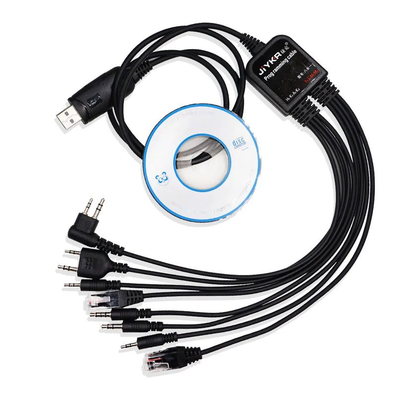 8 in 1 Multi-functions USB Programming Cable with CD Baofeng Walkie Talkie UV5R UV82 for TYT Kenwood Motorola Yaesu HYT Radio