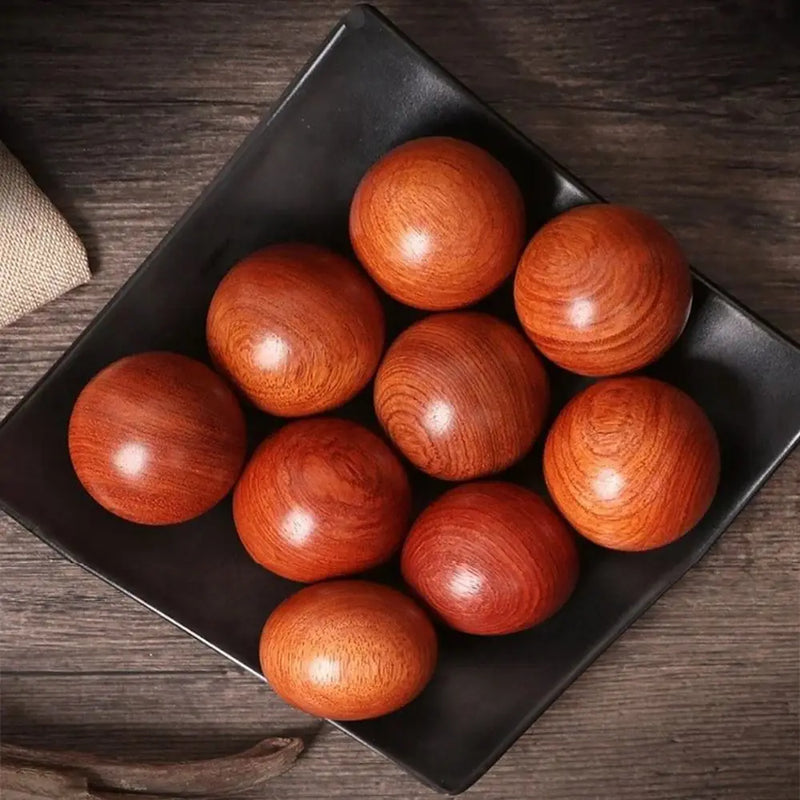 2Pcs Chinese Style Wooden Baoding Balls Massage Antique Stress Ball Hand Exercise Massage Balls Desktop Use