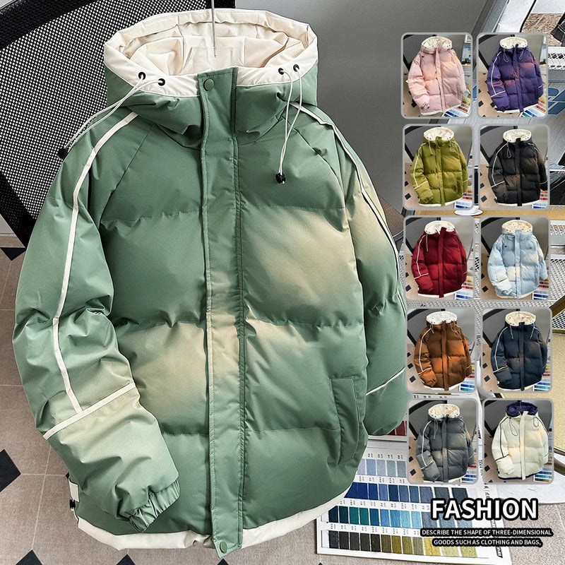 2025 Winter new style Men's Thicken Warm fashion Parka Jackets  Men's Casual Coats Hooded Windbreak Cotton Padded Down Jacket