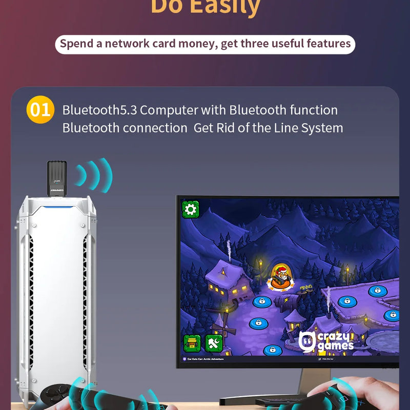 Comfast AX900 BT5.3 2.4G/5Ghz Bluetooth WiFi 6 USB Adapter 900Mbps Wireless Adaptador Free Drive Wi - fi - Visuel 3 | SAMAG