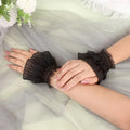 Gothic Lolita Hand Wrist Cuffs Bowknot LaceTrim Maid Cosplay Accessories For Women Girl Party