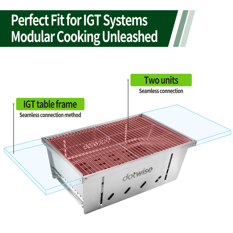 304 Stainless Steel 2 Unit Barbecue Grill Portable Outdoor Stove IGT Table Stove Folding Firewood Stove Barbecue Camping Stove