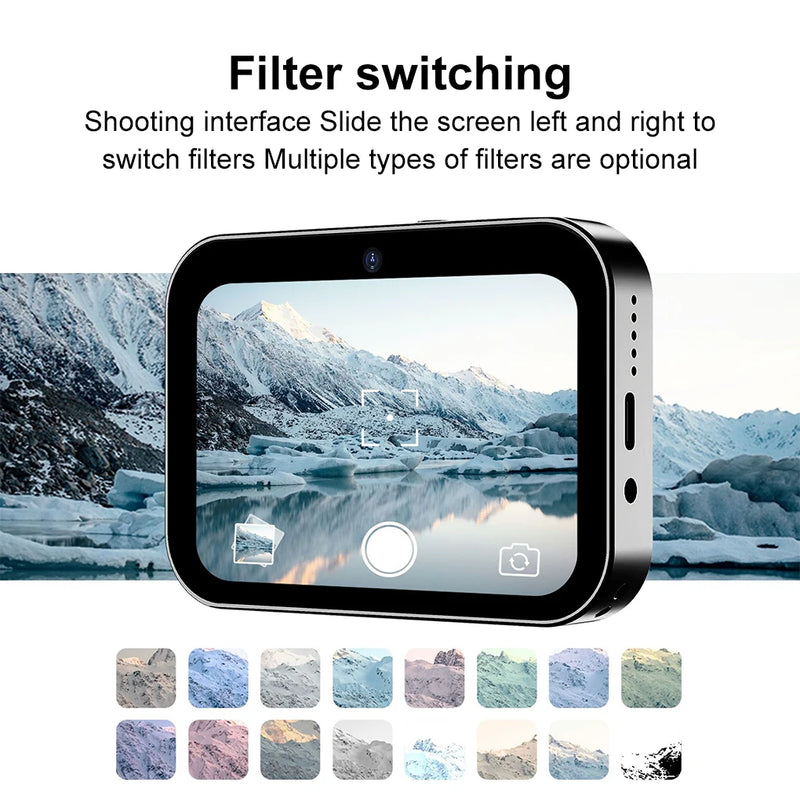 4K CCD Digital Camera 64MP Digital Flash Video Camera with Touch Screen 16X Digital Zoom IR Night Vision Camera Black