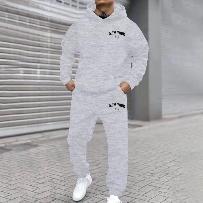 Men Women Autumn Winter Hooded Cotton Pants Set Fashion Casual Letter Printed CottonPants Sports Suit - View 7 | SAMAG